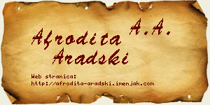 Afrodita Aradski vizit kartica